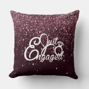 Coussin Fiançailles Romantiques avec Paillettes de Bourgog