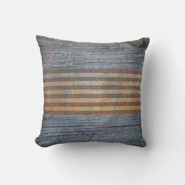 Coussin Fibre de bois grise rustique de Chambre de grange (Recto)
