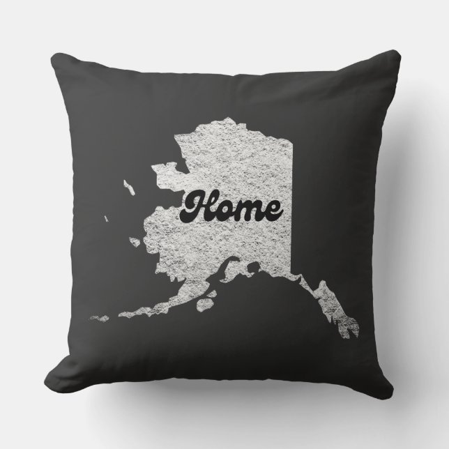 Coussin fier Alask State Home Map Outline Rocky Map AK (Recto)