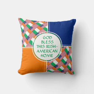 Coussin FIER-AMÉRICAIN Fier Patriotique DIEU BÉNISSE M