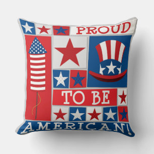 Coussin Fier American USA Patriotic Stars and Stripes