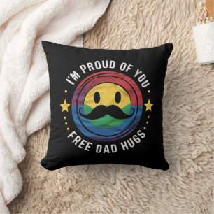 Coussin Fier de toi câlins de papa gay allié de la fierté 