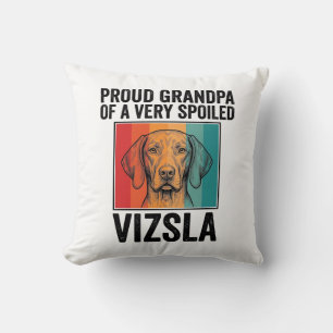 Coussin Fier grand-père Vizsla conception vintage amateur 