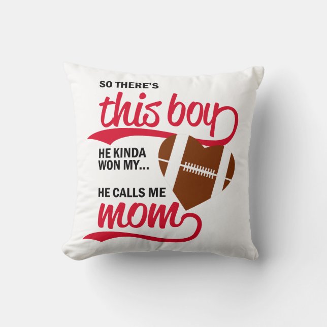 Coussin Fier maman de baseball (Recto)