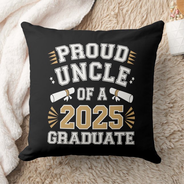 Coussin Fier Oncle D'Une Classe De Diplôme De 2025 (Couverture)