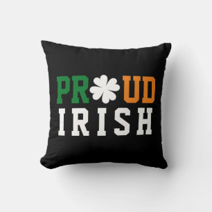 Coussin Fier Shamrock irlandais Lucky Clover Citation St P