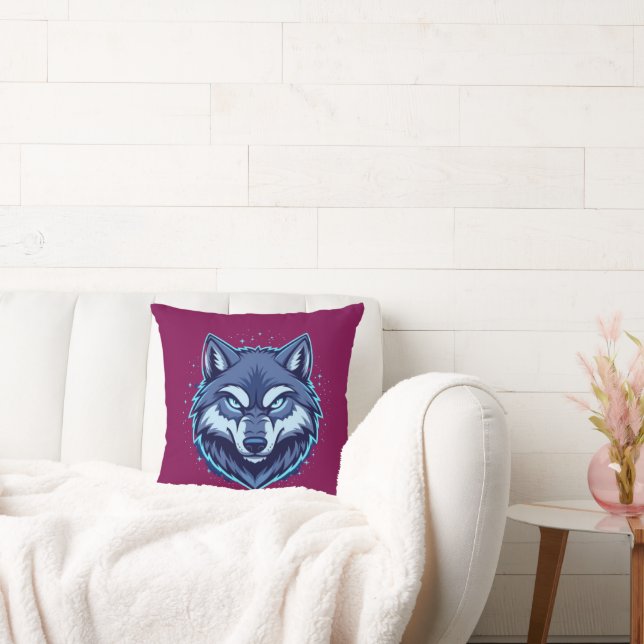 Coussin Fierce Wolf – Symbol of Strength and Freedom (Canapé)