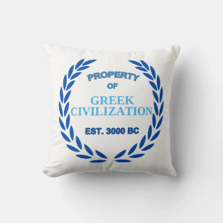 Coussin Fière d'être grecque -Propriété de la civilisation