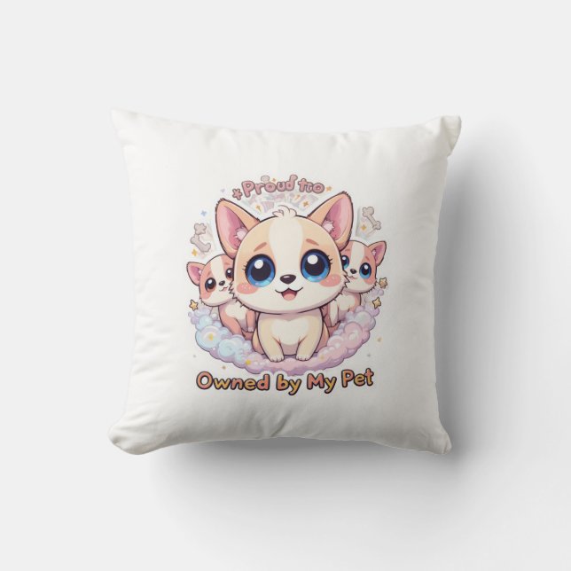 Coussin Fière d'être propriétaire de mon animal de compagn (Recto)