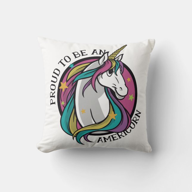 Coussin Fière d'être une Américaine (Recto)