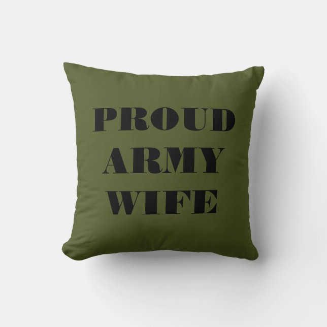 Coussin Fière épouse de l'armée (Recto)