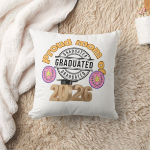 Coussin Fière maman du diplômé 2026 – Célébration de la re