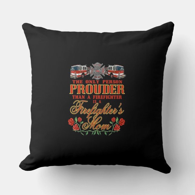Coussin Fière maman du pompier (Recto)