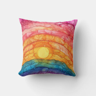 Coussin Fierté Abstraite arc-en-ciel
