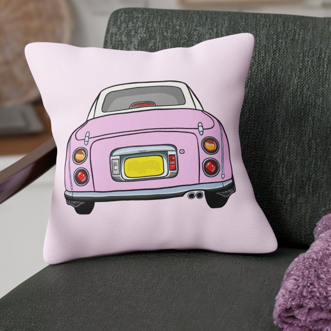 Coussin Figarations jolie voiture Figaro rose (Fun pink figgy on a pink pillow perfect for your car or home)