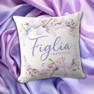 Coussin Figlia Cadeau italien personnalisé pour fille