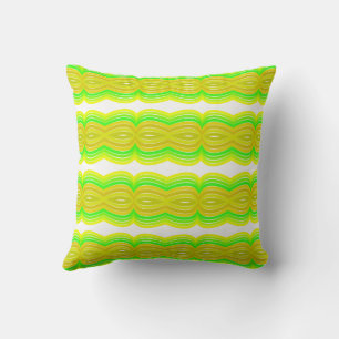 Coussin Figure Vert Et Jaune Huit  Art Motif
