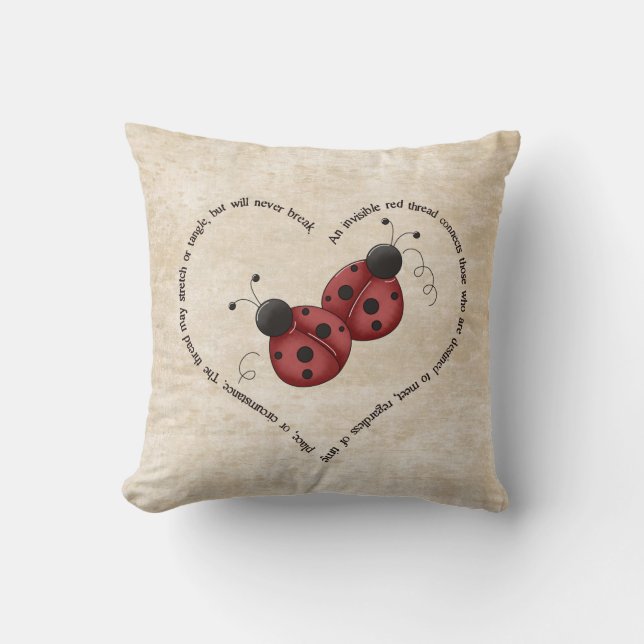 Coussin Fil rouge invisible (Recto)