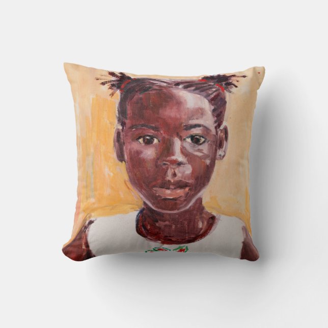 Coussin Fille africaine (Recto)