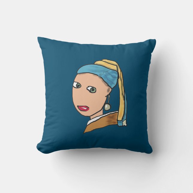 Coussin Fille Avec Une Perle À Porter (Recto)