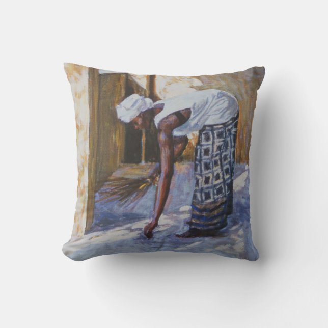 Coussin Fille balayant II 2002 (Recto)