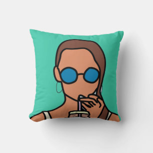 Coussin Fille bubble thé ado moderne