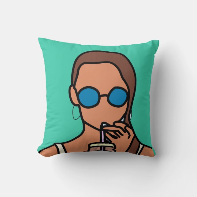 Coussin Fille bubble thé ado moderne (Recto)