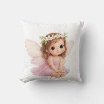 Fille Couronne de Fleurs Douce Fée en Robe Rose