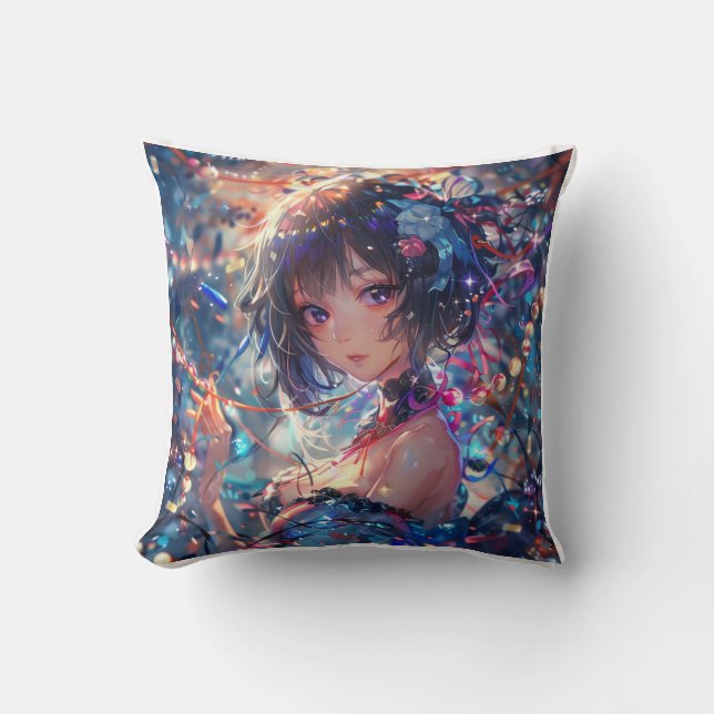 Coussin Fille d'anime fantastique (Recto)