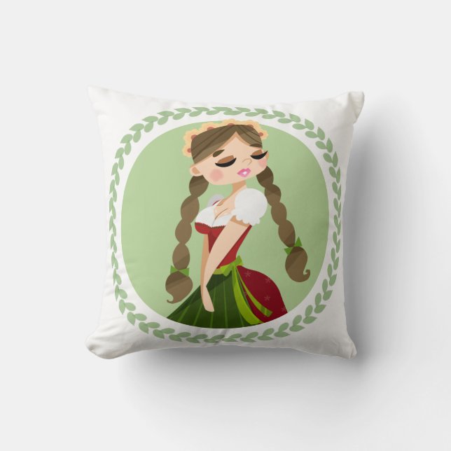 Coussin Fille dans le Dirndl (Recto)