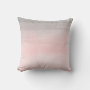 Coussin Fille d'aquarelle moderne rose et gris brillant