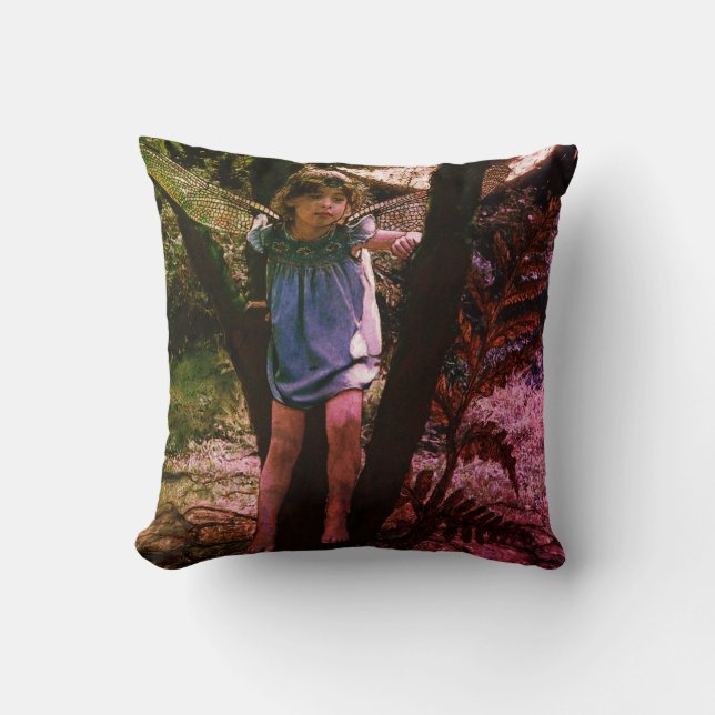 Coussin Fille de la libellule en clair de lune (Recto)