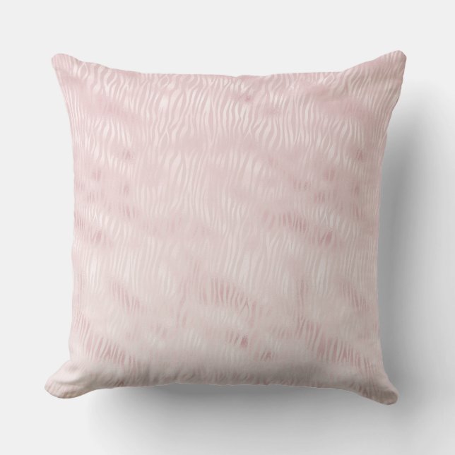 Coussin Fille Glam Blush Pink Zebra Imprimer (Recto)