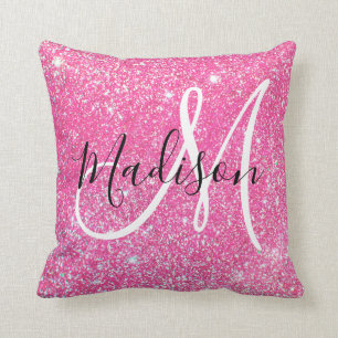 Coussin Fille Glam Parties scintillant rose-chaud étincell