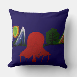 Coussin Fille invisible piégée dans un autre univers