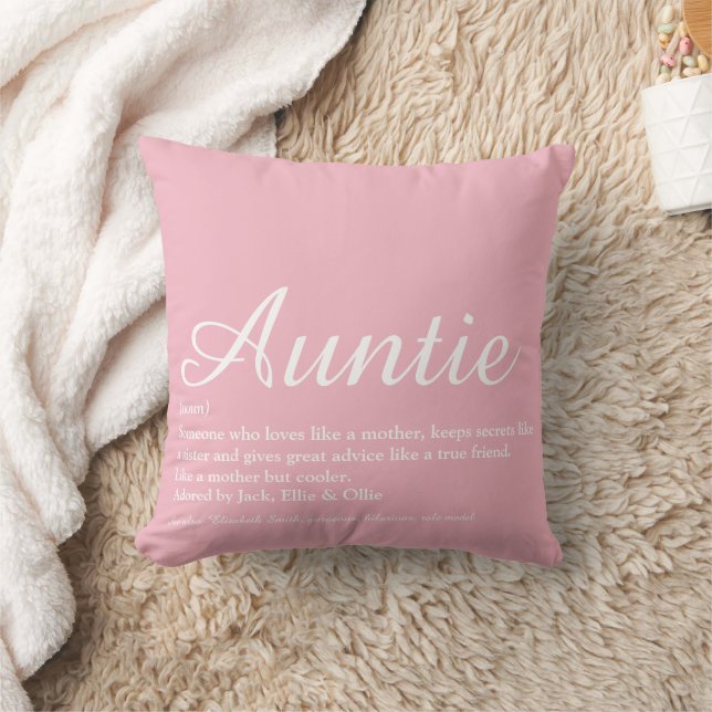 Coussin Fille moderne rose meilleur jamais Tante Tante Déf (Couverture)