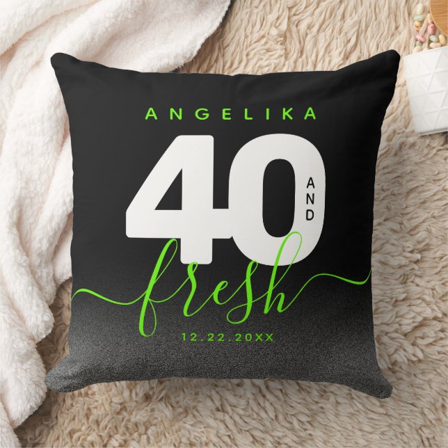 Coussin Fille moderne vert brillant 40 et frais (Couverture)