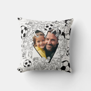 Coussin Fille Papa Couleur Football Couleur Dans Photo Cus