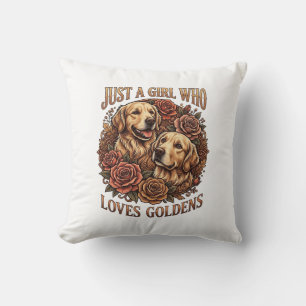 Coussin Fille qui aime simplement les roses pour chiens Go