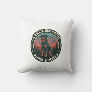 Coussin Fille Son Rottie Loyal Féroce Chien Rottweiler Mon