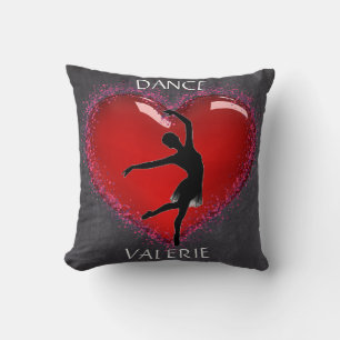 Coussin Filles Danse Tableau Noir Cœur avec nom personnali
