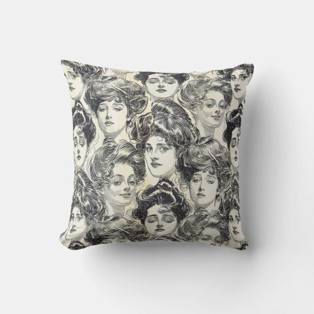 Coussin Filles de Gibson par Charles Dana Gibson Circa (Recto)