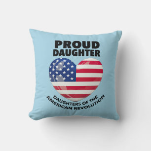 Coussin Filles de la Révolution américaine fière patriote