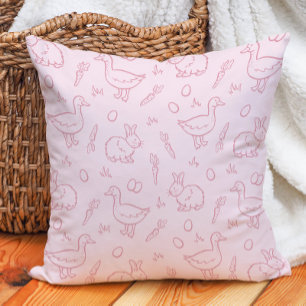 Coussin Filles de Pâques Lapin Mignon Oie Rose Féminin