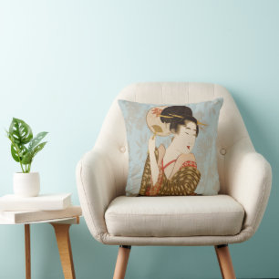Coussin Filles Geishas Japonaises Vintage en Kimonos