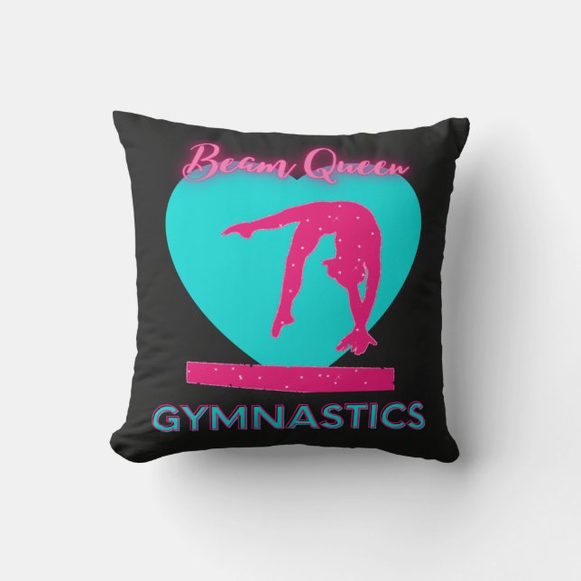 Coussin Filles Gymnastique Beam Queen double face (Recto)