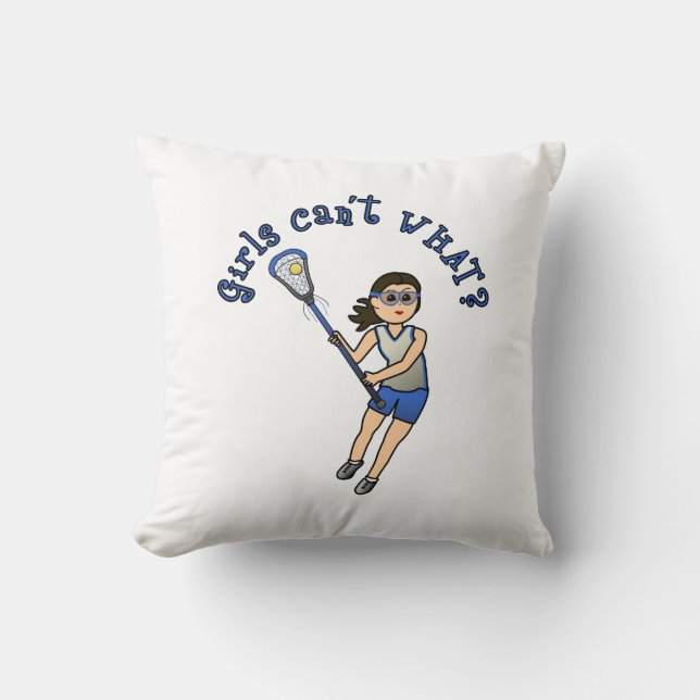 Coussin Filles Lacrosse Bleu (Recto)