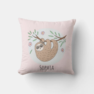 Coussin Filles mignonne couchant couchage Animal et nom En