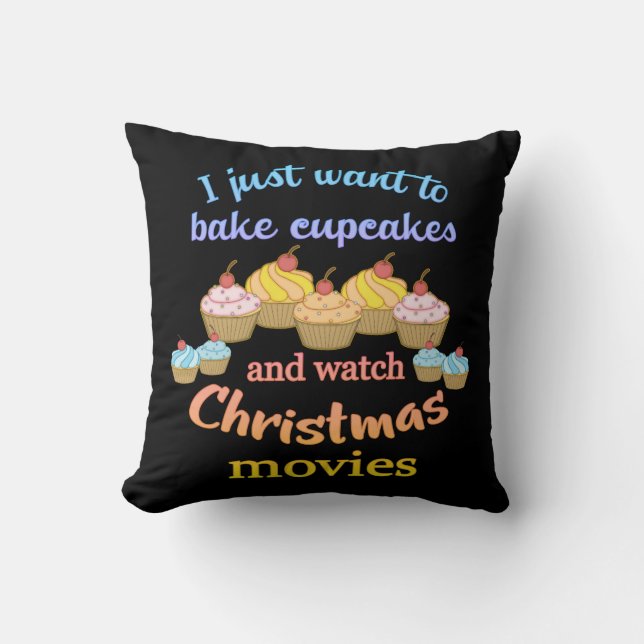 Coussin Films de Noël et Cupcakes (Recto)