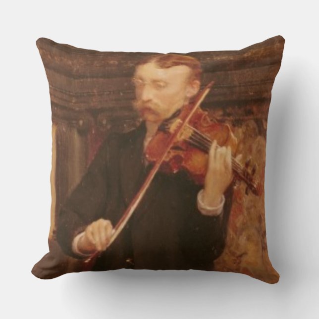 Coussin Fils d'Alma-Tadema | Maurice jouant le violon (Recto)